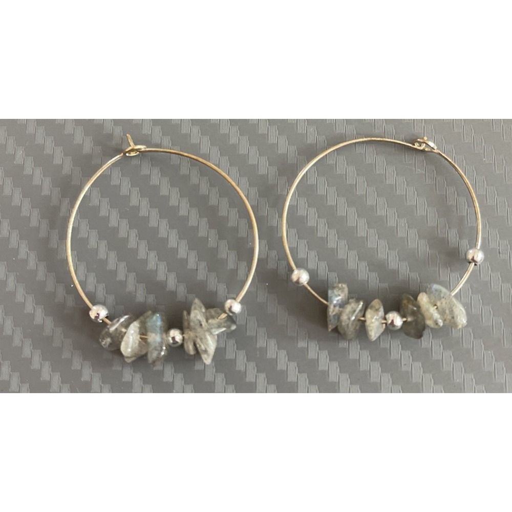 Vintage Lot of 4 Hanging Earrings Beads Stone Crystal - Picture 3 of 5